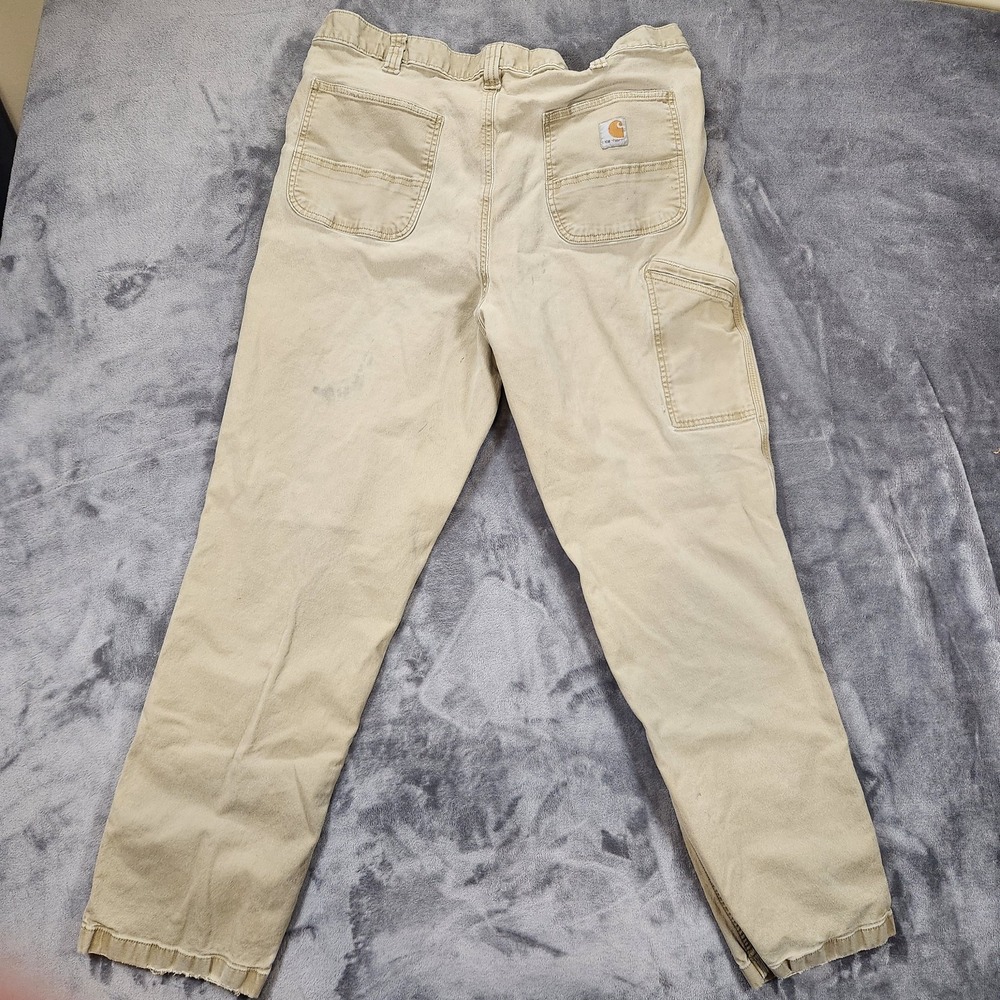 Carhartt Pants Mens 40x34 Beige Relaxed Straight Rigby Dungaree 102291 253 - Picture 2 of 14